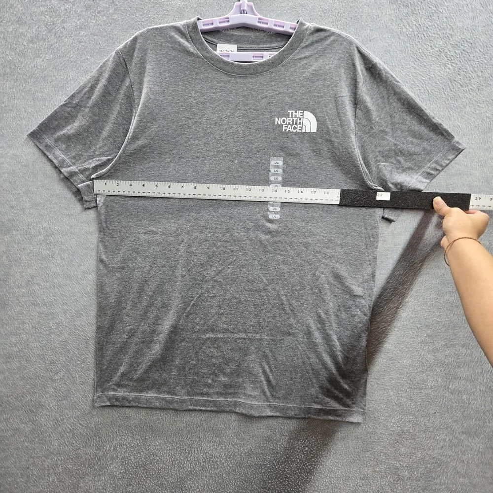 The North Face Men Shirt L Gray Graphic Logo Spellout M Evo Throwback SS Tee NWT